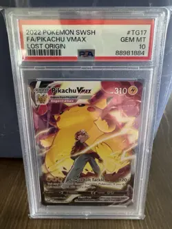 2022 Pokemon PSA 10 Pikachu VMAX SWSH FA Lost Origin TG17/TG30 - Image 1