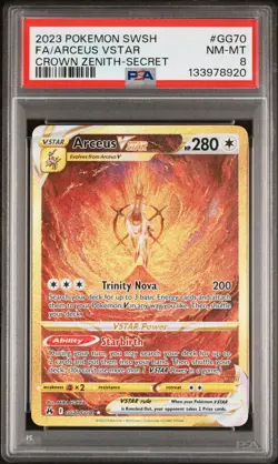 2023 POKEMON SWORD & SHIELD CROWN ZENITH SECRET FULL ART/ARCEUS VSTAR PSA 8 - Image 1