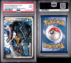 PSA 9 2010 POKEMON HEARTGOLD & SOULSILVER TRIUMPHANT #102 PALKIA & DIALGA LEGEND - Image 3