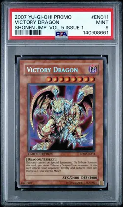 2007 Yu-Gi-Oh Victory Dragon Shonen Jump Promo JUMP Limited Edition Secret PSA 9 - Image 1