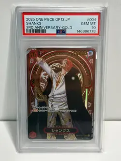 PSA 10 Shanks Gold OP09-004 SP Alt Art SR Carrying on His Will One Piece Japan - Image 1