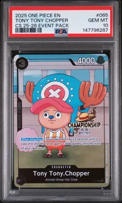 2025 ONE PIECE CHAMP 2025-26 EVENT PACK #065 TONY TONY CHOPPER PSA 10 - Image 1