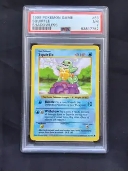 Pokemon Cards: Base Set Shadowless Common: Squirtle 63/102 PSA 7 - Image 2
