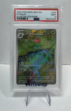 2023 Pokemon 151 Ivysaur Illustration Rare # 167 / 165 PSA Mint - Image 1
