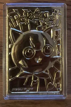 Pokemon Gold Plated Jigglypuff Card 1999 Burger King Promo w/ Plastic Case - Image 2