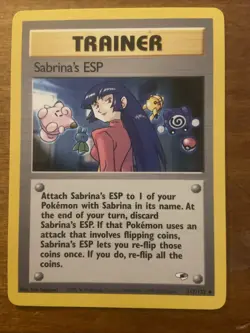 Sabrina's ESP Uncommon Unlimited Gym Heroes 117/132 NM Pokemon TCG - Image 1