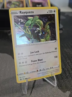 TAIL 🔥 SWIRL 🌀 Rayquaza SWSH029 Cosmos Holo Rare Crown Zenith Pokemon - Image 1