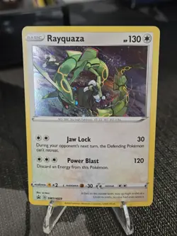 TAIL 🔥 SWIRL 🌀 Rayquaza SWSH029 Cosmos Holo Rare Crown Zenith Pokemon - Image 4