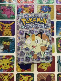Pokemon Meowth Vintage Pocket Monsters Vending HOLO Prism Sticker 2000 Nintendo - Image 3