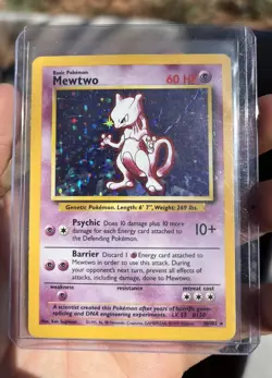 Mewtwo Base Set 10/102 Holo Unlimited Rare LP/MP * Vintage Pokemon TCG - Image 1