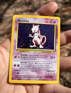 Mewtwo Base Set 10/102 Holo Unlimited Rare LP/MP * Vintage Pokemon TCG - Image 2