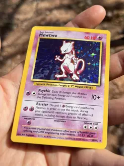 Mewtwo Base Set 10/102 Holo Unlimited Rare LP/MP * Vintage Pokemon TCG - Image 3