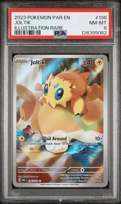 🔥 2023 Pokemon Paradox Rift Joltik Illustration Rare #196 PSA 8 NM-MT - Image 1