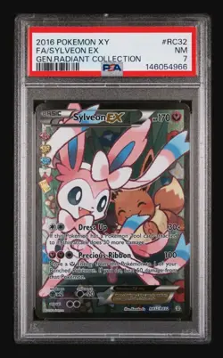 2016 POKEMON XY GENERATIONS RADIANT COLL #RC32 FULL ART/SYLVEON EX PSA 7 - Image 1