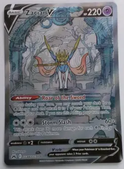 Pokemon TCG Zacian V GG48 Crown Zenith Galarian Gallery Ultra Rare Holo English - Image 1