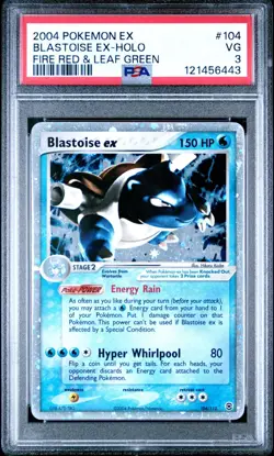 2004 Pokemon EX Fire Red Leaf Green Blastoise EX Holo PSA 3 Low Pop Vintage - Image 1