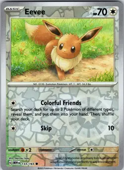 Eevee 133/165 SV: Scarlet & Violet 151 Pokemon NM/LP Reverse Holofoil - Image 1
