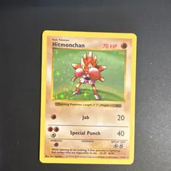 Pokemon TCG Hitmonchan Base Set Shadowless Holo Rare 007/102 70 HP 1999 English - Image 1