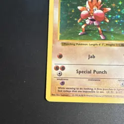 Pokemon TCG Hitmonchan Base Set Shadowless Holo Rare 007/102 70 HP 1999 English - Image 5