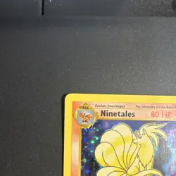 Pokemon TCG Ninetales Base Set (Shadowless) Holo Rare 12/102 80 HP 1999 English - Image 2