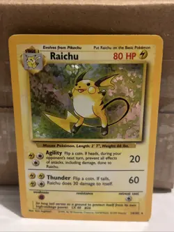 Pokemon TCG Raichu Holo Rare Base Set 14/102 - Image 1