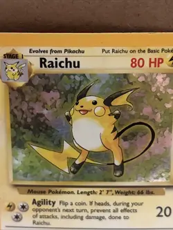 Pokemon TCG Raichu Holo Rare Base Set 14/102 - Image 2