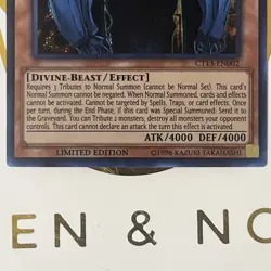Yugioh Obelisk the Tormentor CT13-EN002 Secret Rare Limited Edition NM - Image 2