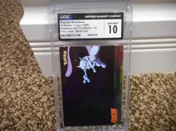 Psychic Showdown Mewtwo Silver Foil cgc 10 GEM MINT Pokemon Card psa 1999 Topps - Image 1