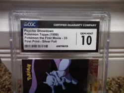 Psychic Showdown Mewtwo Silver Foil cgc 10 GEM MINT Pokemon Card psa 1999 Topps - Image 2