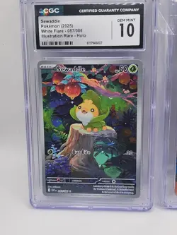 Pokemon White Flare Sewaddle/Mega Kangaskhan Mega Evolutions Gem MT 2 Card Lot - Image 3