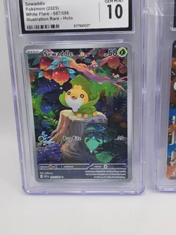 Pokemon White Flare Sewaddle/Mega Kangaskhan Mega Evolutions Gem MT 2 Card Lot - Image 5