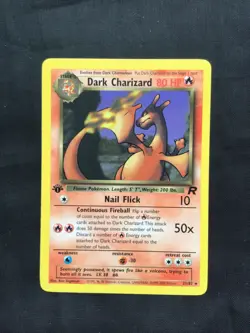 Pokemon Cards: Team Rocket 1st Edition Rare: Dark Charizard 21/82 - Image 1