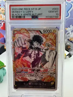 PSA 10 Monkey D. Luffy ST13-003 Black & White Alt Art One Piece Card JP parallel - Image 1