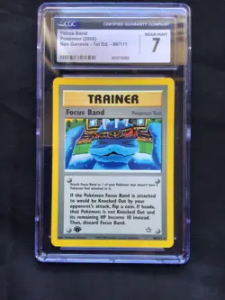 Pokemon Cards: 1st Edition Neo Genesis Rare: Focus Band 86/111 CGC 7 - Image 2