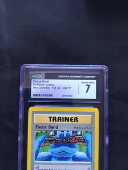 Pokemon Cards: 1st Edition Neo Genesis Rare: Focus Band 86/111 CGC 7 - Image 3