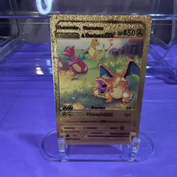Pokemon Charmander Charmeleon Charizard GX Gold Foil 450 HP Card English - Image 1