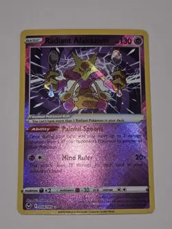 Pokemon TCG Radiant Alakazam Holo Card 059/195 - Image 1