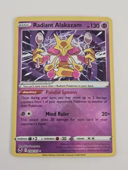 Pokemon TCG Radiant Alakazam Holo Card 059/195 - Image 2