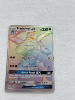 Pokemon TCG Machamp GX 154/147 SM Burning Shadows Secret Rainbow Card - Image 1