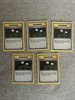 1999 Gambler 60/62 - Fossil - Pokemon TCG - Trainer (5) Card Lot - Mint NP - Image 1