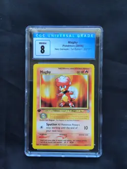Pokemon Cards: 1st Edition Neo Genesis Rare: Magby 23/111 CGC 8 - Image 1