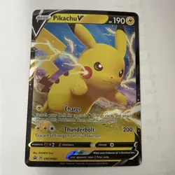 Pokemon TCG Pikachu v SWSH061 Full Art Holo Card Sword and Shield Promo - Image 1