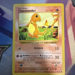 Pokemon TCG Charmander Base Set, Card 46/102, Regular Shadowless Common - Image 1