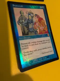 Statecraft x2 Enchantment Mercadian Masques. FOIL. MTG card. 1 damaged-creased - Image 2