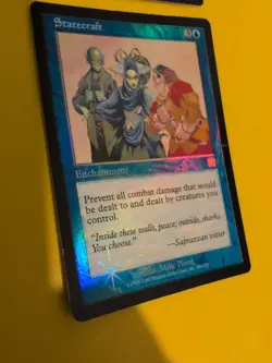 Statecraft x2 Enchantment Mercadian Masques. FOIL. MTG card. 1 damaged-creased - Image 3