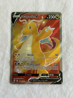 Pokemon TCG Dragonite v Evolving Skies Holo Ultra Rare Full Art Card 191/203 NM - Image 1