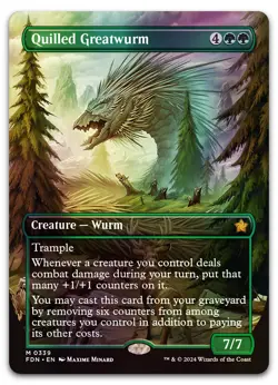 Quilled Greatwurm (Borderless) #339 (Foil) (NM) Foundations FDN Magic MTG - Image 1