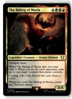 1x MTG The Balrog of Moria NM Normal R Commander: The Lord of the Rings - Image 1