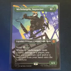 Michelangelo Improviser (Borderless) Teenage Mutant Ninja Turtles Regular MTG - Image 1