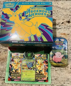 Lot Of Three/Bundle Pokemon Ascended Heroes ETB, Mini Tin, And 2 Pack Blister - Image 1